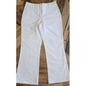 Isaac Mizrahi Women's White Dress Pants Flare Leg Trousers Sz 4